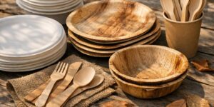 Material-Check: Bio-Einweggeschirr aus Zuckerrohr, Palmblatt oder Holz?